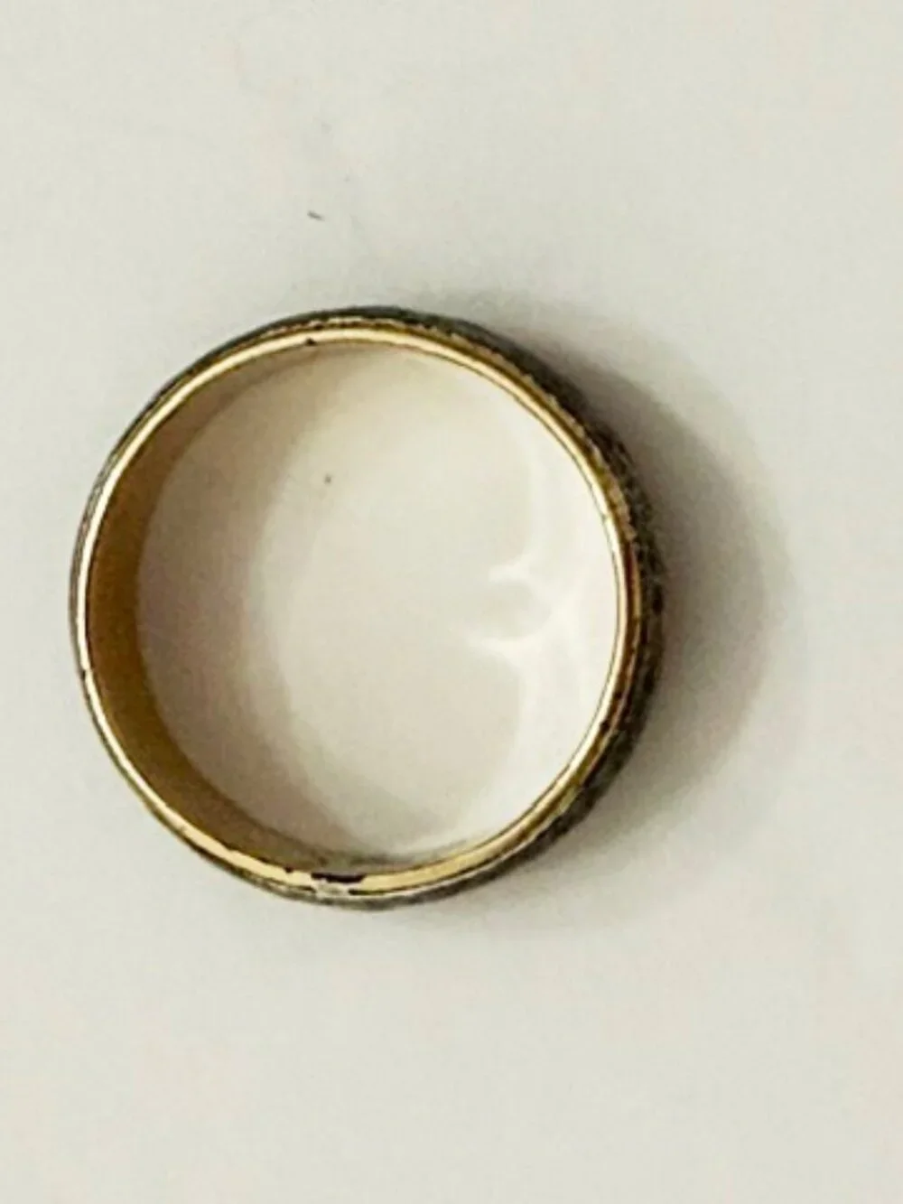 Vintage 10K GF Gold-Filled Sterling Silver Etched Wedding Cigar Band Ring Sz 9.5